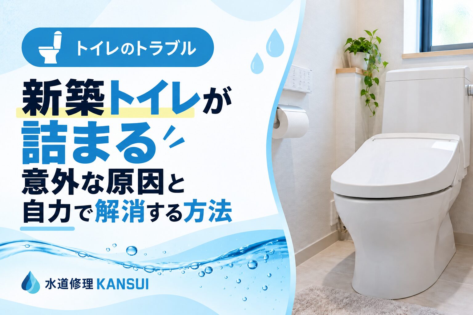 新築トイレが詰まる意外な原因と自力で解消する方法